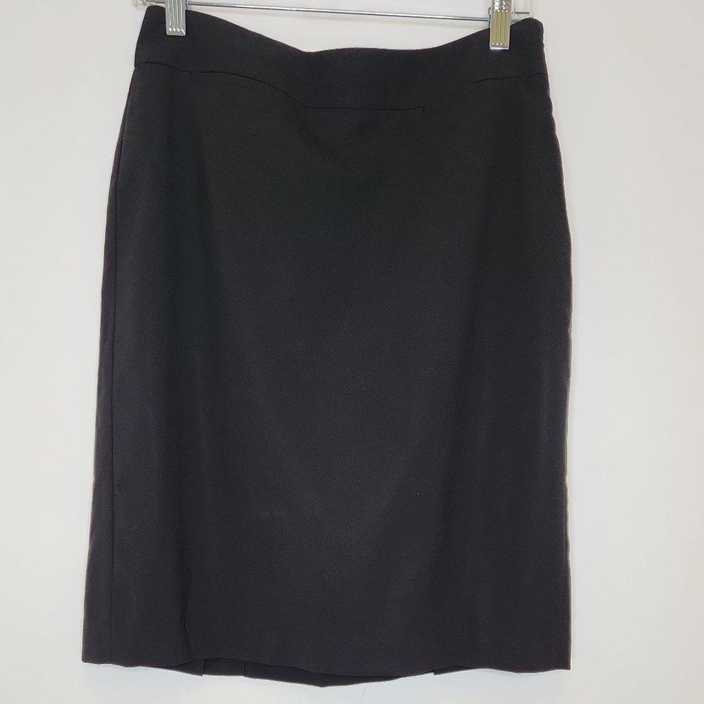Banana Republic Pencil Skirt 4 Black Wool Blend Side Zip Fall